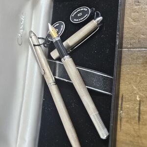 Classic Silver Fountain Pen Set